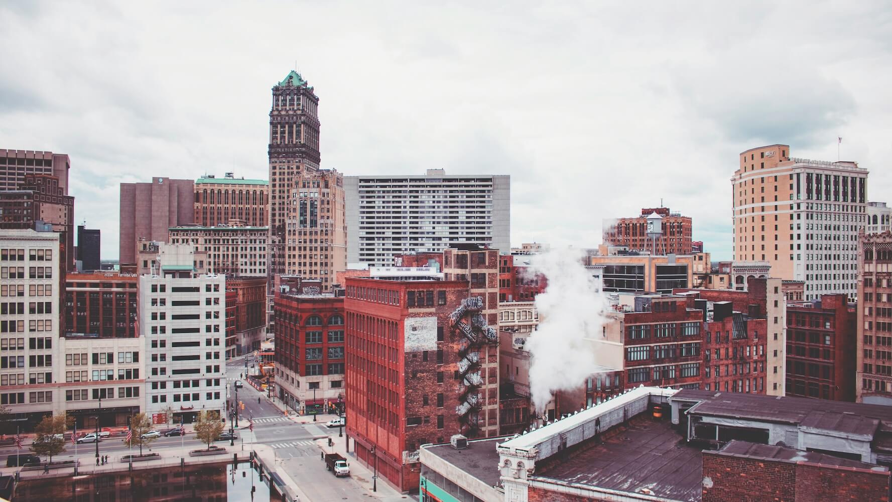 Detroit skyline background